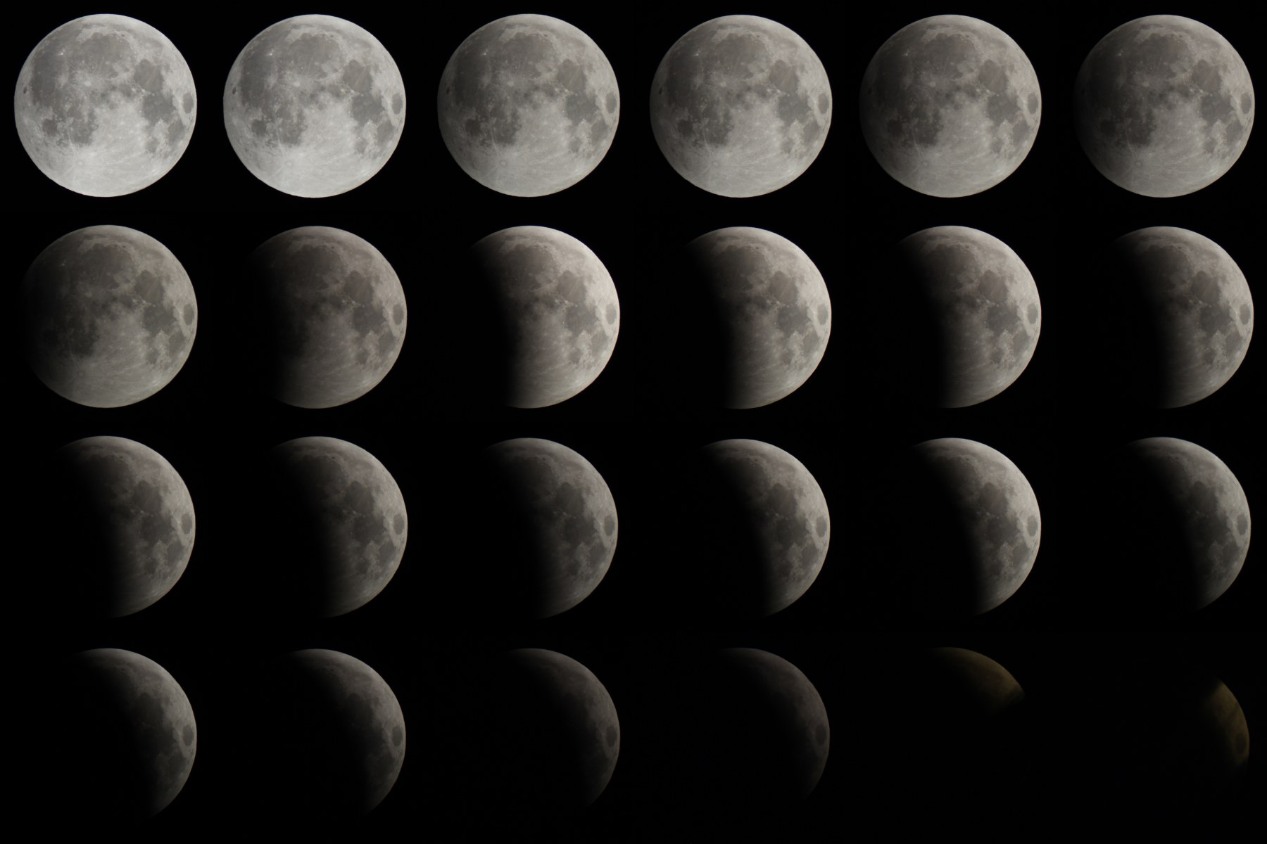 Éclipse lunaire partielle du 28 août 2026 photographiée depuis Oria, en Italie